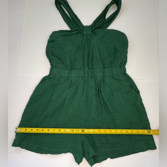 See U Soon Green Linen Romper – Size Small - Picture 10 of 15